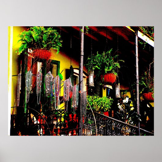 Balkon im französischen Viertel Poster (Vorne)