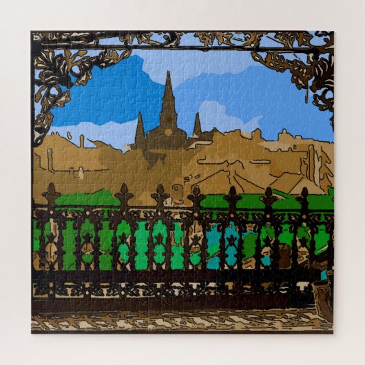 Balkon im französischen Viertel Puzzle (Vertikal)