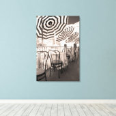 Balkon mit kleinem Restaurant, Italien Leinwanddruck (Insitu (Holzboden))