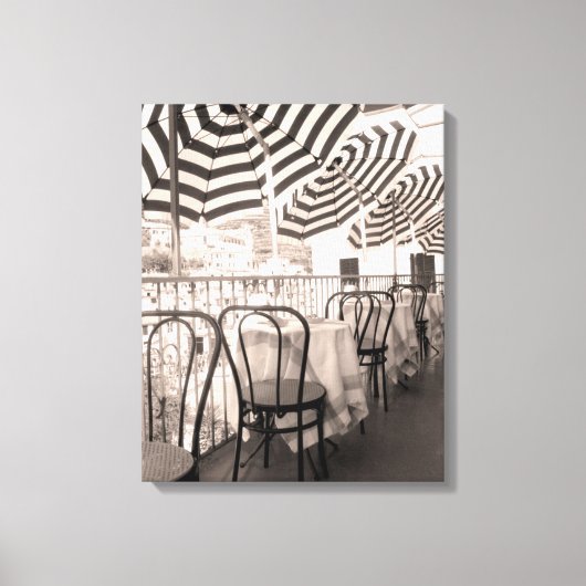 Balkon mit kleinem Restaurant, Italien Leinwanddruck (Vorderseite)