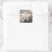 Balkon mit kleinem Restaurant, Italien Quadratischer Aufkleber (Tasche)