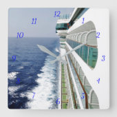 Balkon-Reihen-Zeit Quadratische Wanduhr (Vorderseite)