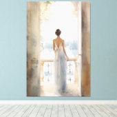 Balkon Ruhe: Aquareller Meerblick Leinwanddruck (Insitu (Holzboden))