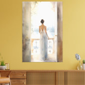 Balkon Ruhe: Aquareller Meerblick Leinwanddruck (Insitu (Wohnzimmer))