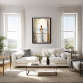 Balkon Ruhe: Aquareller Meerblick Poster