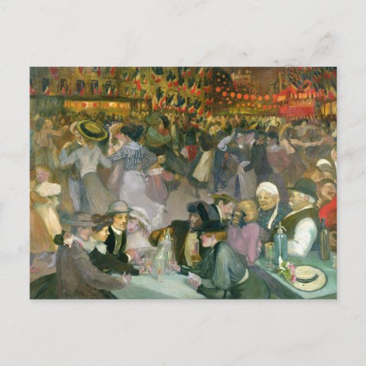 Ball am 14. Juli Postkarte (Vorderseite)