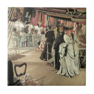 Ball an Bord von James Tissot, Viktorianische Kuns Fliese