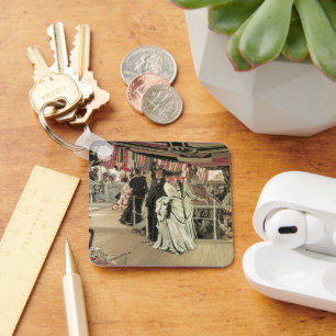 Ball an Bord von James Tissot, Viktorianische Kuns Schlüsselanhänger