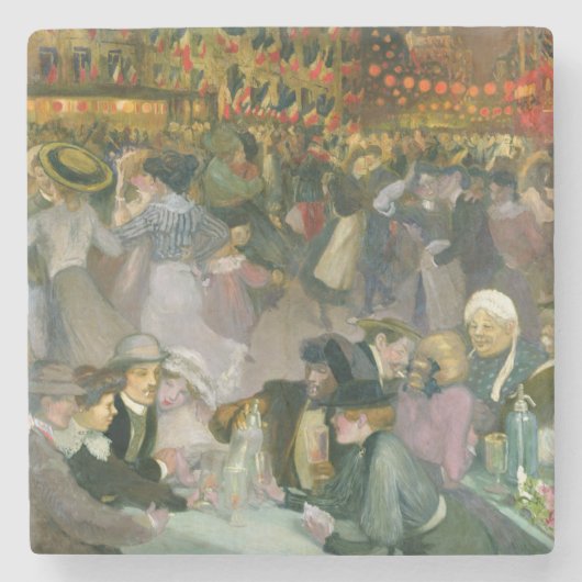 Ball auf dem am 14. Juli Steinuntersetzer (Vorderseite)
