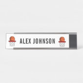 Ball & Basketball Basketball Basketballtrainer nac Schreibtischnamensplakette (Vorderseite )