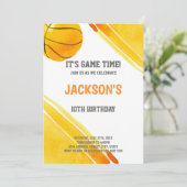 Ball Basketball Einladungen für Orange Ball (Stehend Vorderseite)