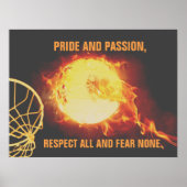 Ball-Bild mit Netball-Slogan Poster (Vorne)
