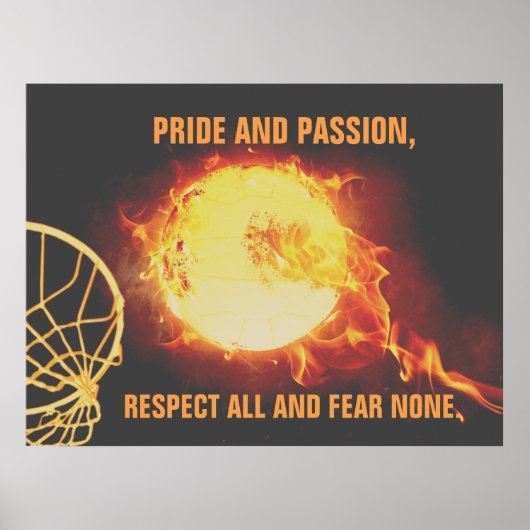 Ball-Bild mit Netball-Slogan Poster (Vorne)