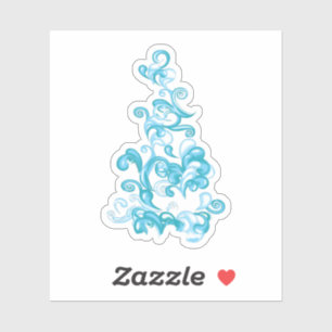 Ball Blue, Medium Turquoise Dekoration Aufkleber