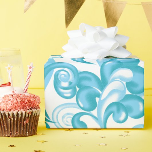 Ball Blue, Medium Turquoise Dekoration Geschenkpapier (Geburtstagsparty)