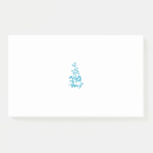 Ball Blue, Medium Turquoise Dekoration Post-it Klebezettel (Vorderseite)