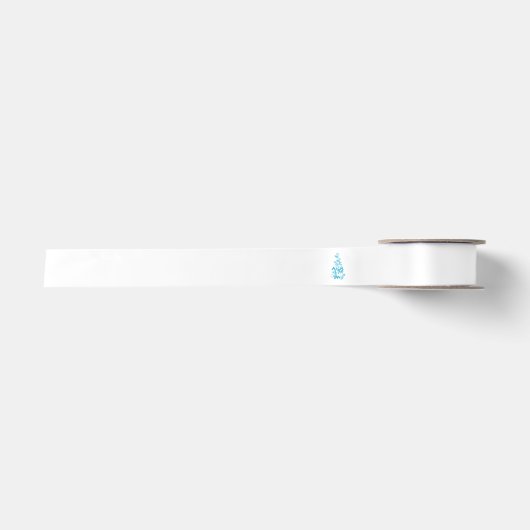 Ball Blue, Medium Turquoise Dekoration Satinband (Vorderseite)