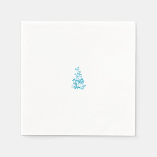 Ball Blue, Medium Turquoise Dekoration Serviette (Vorderseite)