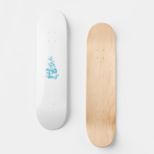 Ball Blue, Medium Turquoise Dekoration Skateboard (Vorderseite)