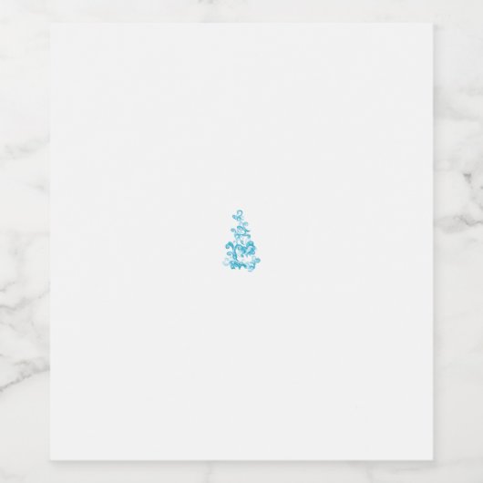 Ball Blue, Medium Turquoise Dekoration Weinetikett (Einzelnes Label)