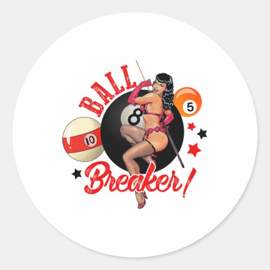Ball Breakfast Funny Pool Player Billiard Lover Bi Runder Aufkleber (Vorderseite)