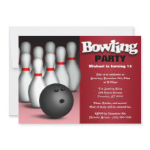 Ball & Buttone Roter Bowling Geburtstagsparty Einl