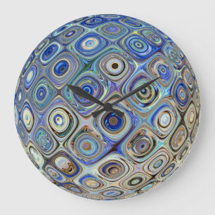 Ball Color Illusion Rainbow Blue Green Gold Große Wanduhr