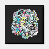 Ball der Cartoon Roboter Magnet (Vorne)