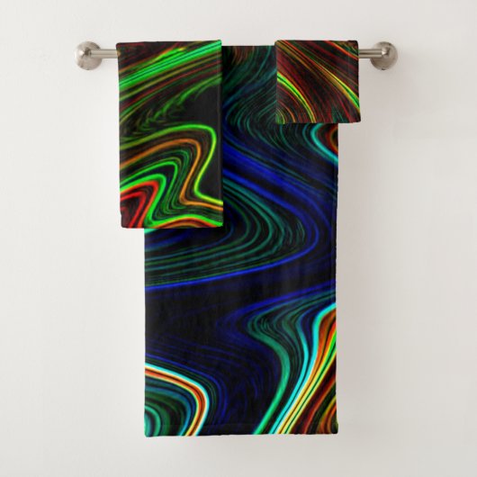 Ball der farbigen Wolle rollte aus, was macht das? Badhandtuch Set (Insitu)