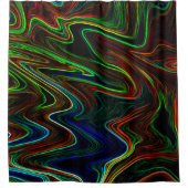 Ball der farbigen Wolle rollte aus, was macht das? Duschvorhang (Vorderseite)