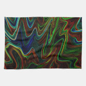 Ball der farbigen Wolle rollte aus, was macht das? Geschirrtuch (Horizontal)