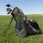 Ball der farbigen Wolle rollte aus, was macht das? Golfhandtuch (Gras)