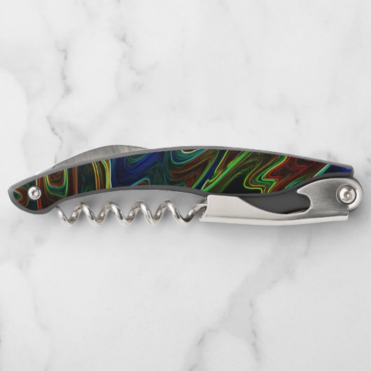 Ball der farbigen Wolle rollte aus, was macht das? Kellnermesser (Rückseite)