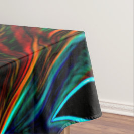 Ball der farbigen Wolle rollte aus, was macht das? Tischdecke