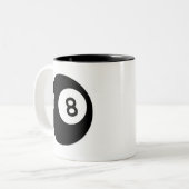 Ball der Magie-8 Zweifarbige Tasse (Vorderseite Links)