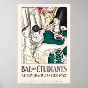 Ball der Studenten Plakat Mode Art Nouveau