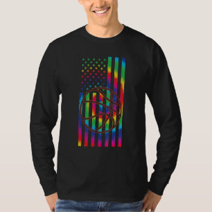 Ball Des Basketball-Tie-Dye-Amerikanische-Flagge-B T-Shirt
