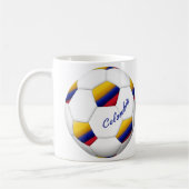 Ball des FUSSBALLS KOLUMBIENS Nationalflagge Kaffeetasse (Links)
