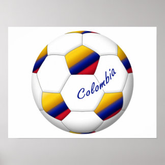 Ball des FUSSBALLS KOLUMBIENS Nationalflagge Poster