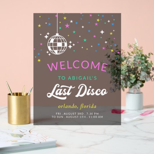 Ball Disco Bachelorette Acrylschild (Hochzeit)