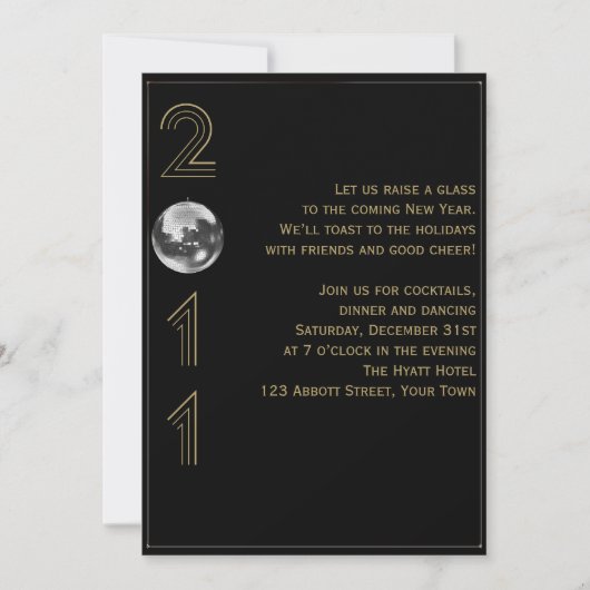 Ball Drop 2011 Silvester Einladung (Vorderseite)