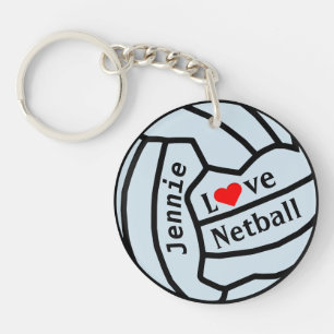 Ball-Entwurfpersonalisierter Netball-Schlüsselrin Schlüsselanhänger