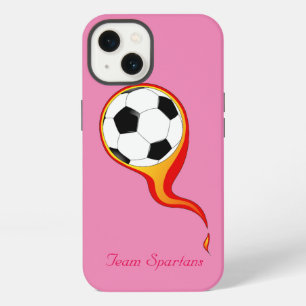 Ball flammen auf Rose Rosa Personalisiert iPhone 13 Hülle