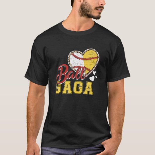 Ball Gaga Softball Baseball Frauensport Lover T-Shirt (Vorderseite)