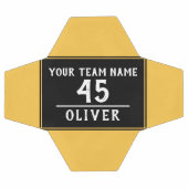 Ball Gelb schwarz mit Teamname (Flach)