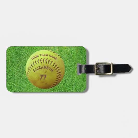 Ball-Gepäckmarke für das Softball-Dirty-Team Gepäckanhänger (Vorderseite horizontal)