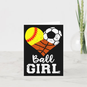 Ball Girl Fun Softball Fußball Basketball Girl Karte