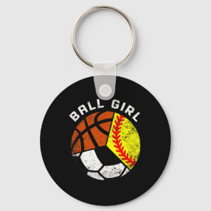 Ball Girl Fun Softball Soccer Basketball Player Schlüsselanhänger