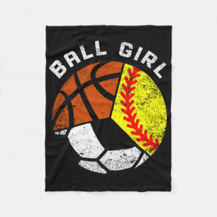 Ball Girl Funny Softball Basketball Basketball Spi Fleecedecke