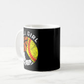 Ball Girl Funny Softball Basketball Basketball Spi Kaffeetasse (Vorderseite Links)
